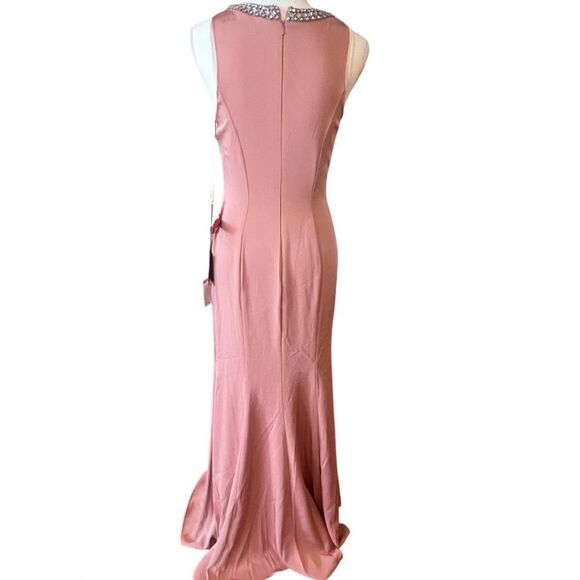 NWT IEENA FOR MAC DUGGAL Pink Embellished Neck Trumpet‎ Gown size 4 women's - Picture 8 of 13